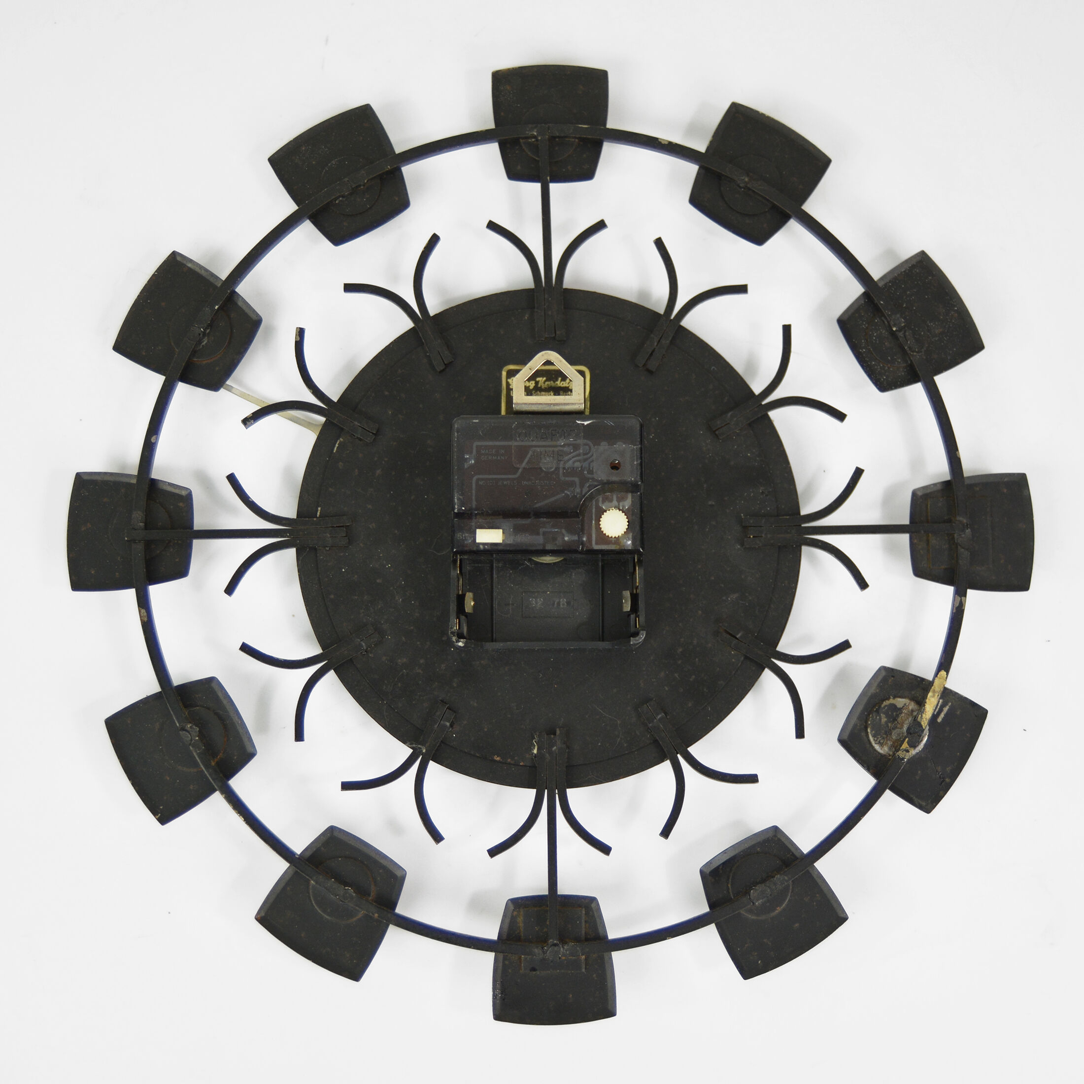 1970s sun-type hanging clock, Konnexa, Germany