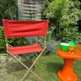 Vintage orange folding camping chair
