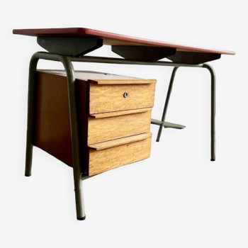 Bureau industriel vintage avec plateau en formica tubax