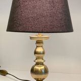 Chic solid brass and vintage fabric lamp