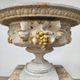 Large pair of 19th-century cast iron basins with vine decoration.