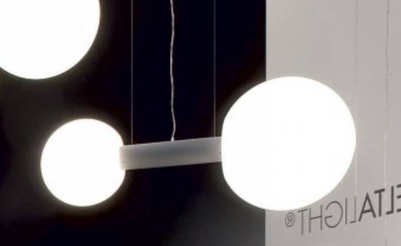 Large contemporary pendant light "Oxygen" by Delta Light