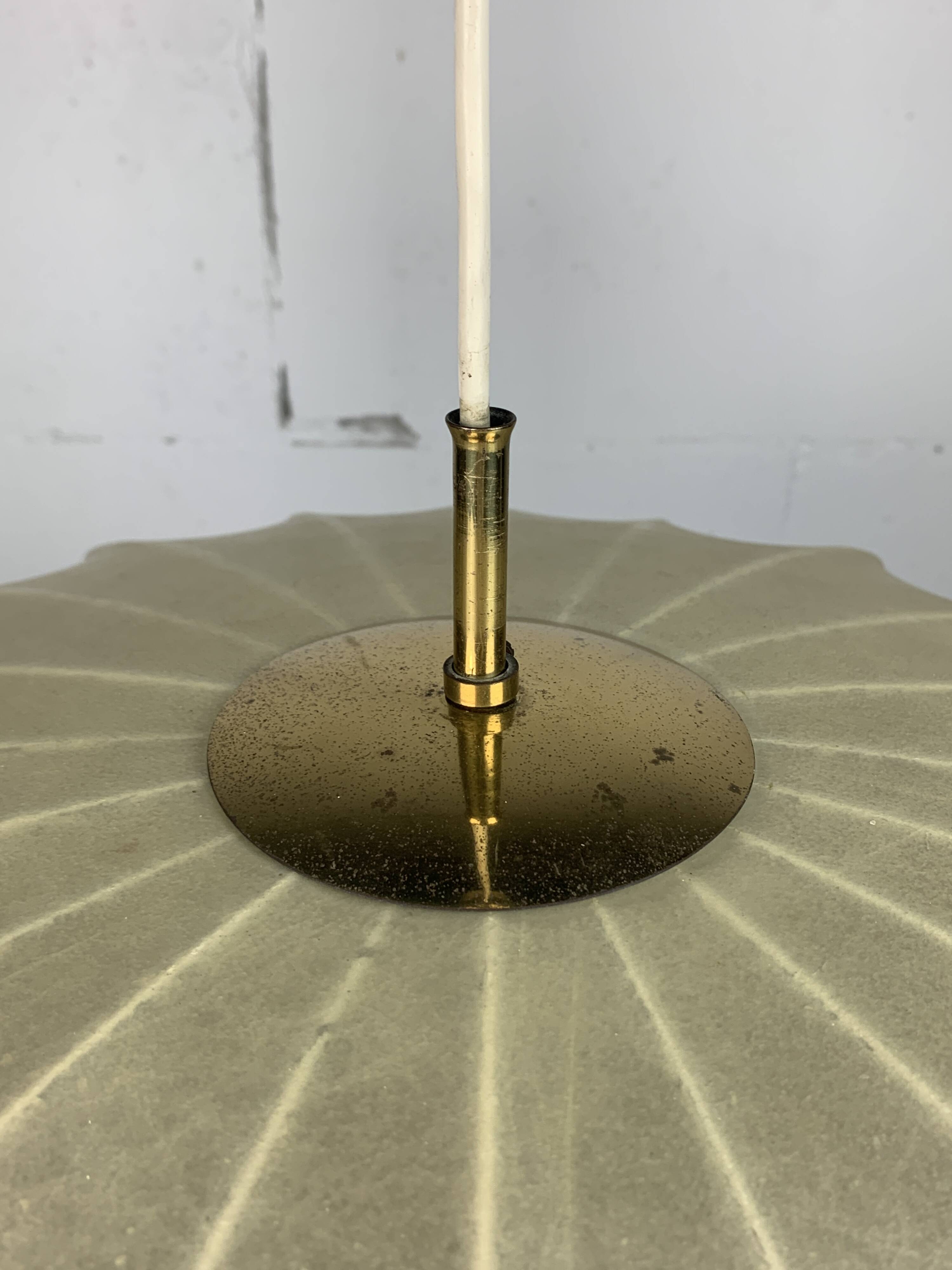 Midcentury ufo cocoon pendant lamp with brass, 1960s