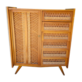 Armoire, penderie rotin vintage