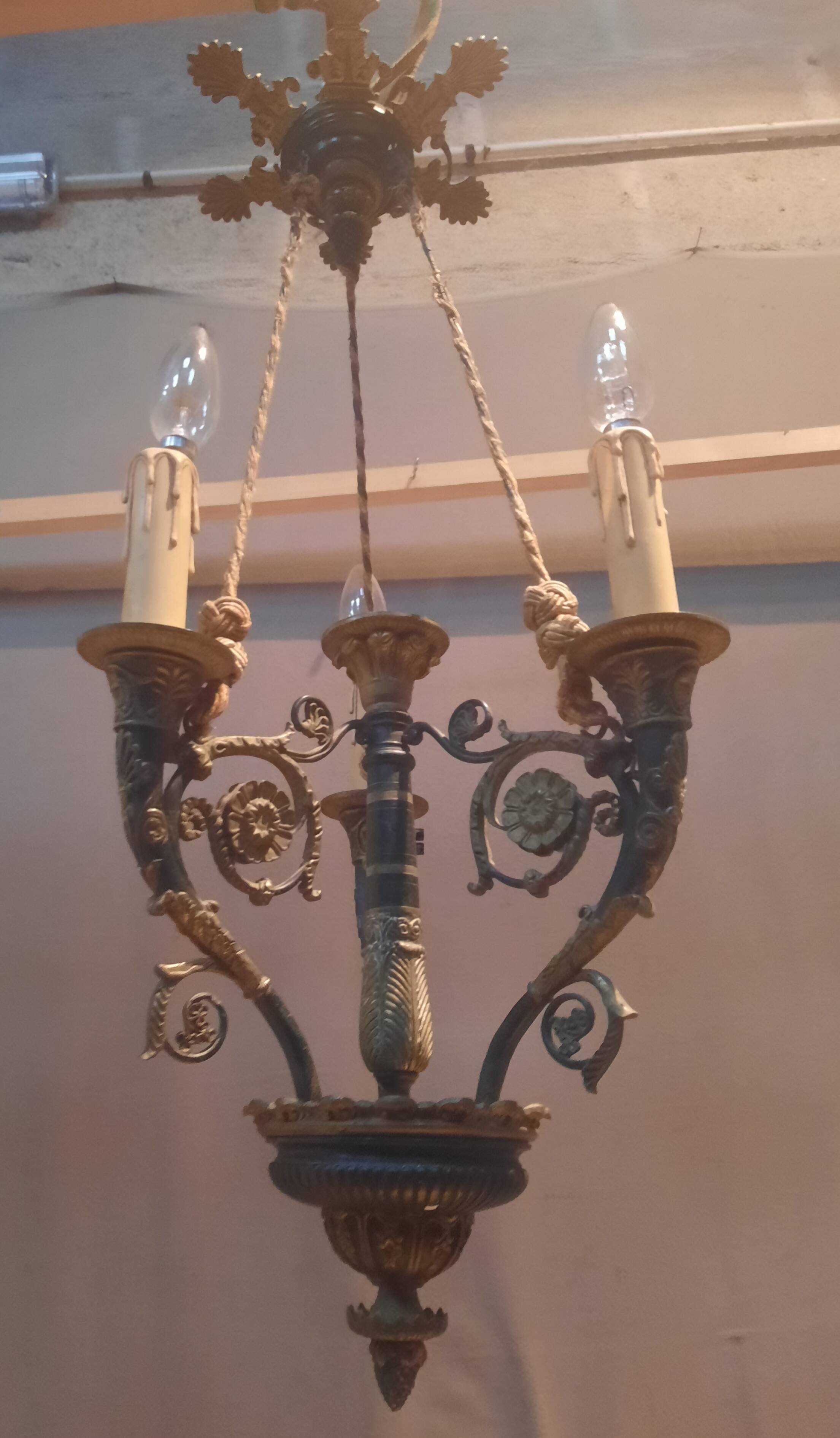 Restoration bronze chandelier