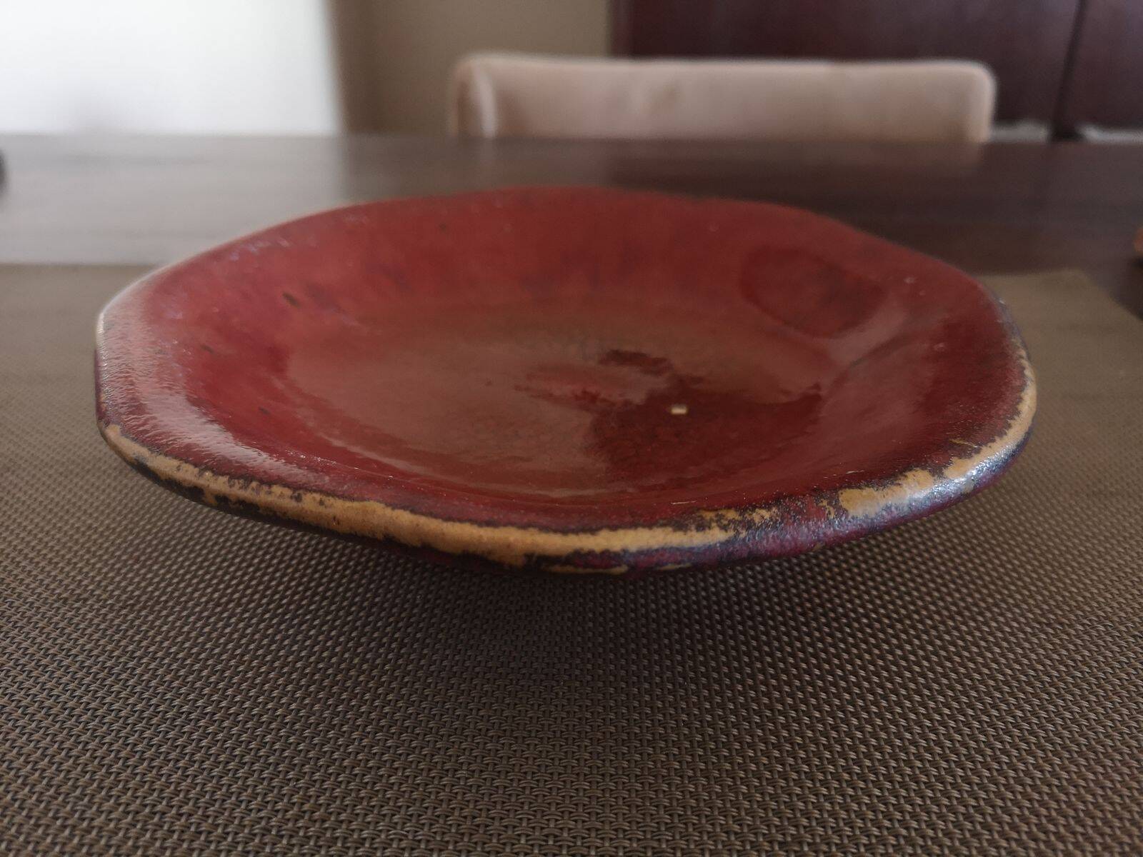 Enamelled terracotta pocket tray - Late 19th century