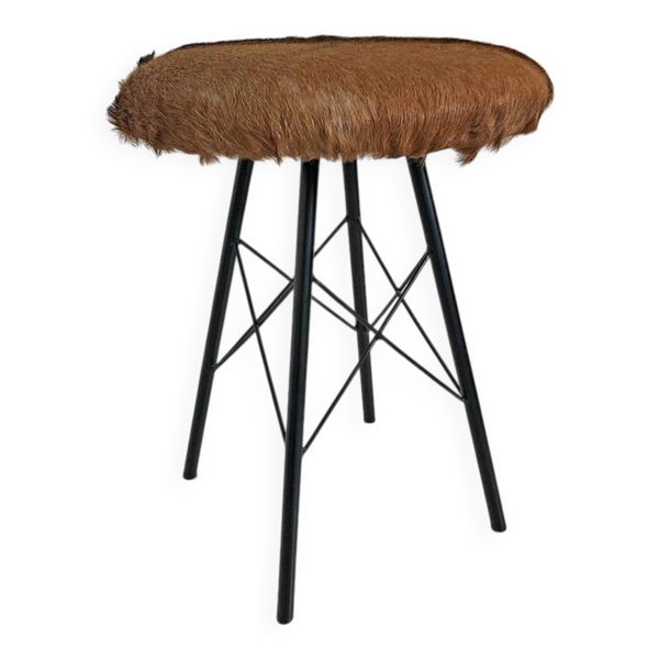 Tabouret peau de vache vintage 70's — Beyit