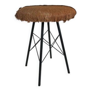 Vintage 70's cowhide stool