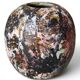 Round stoneware vase by David Whitehead, La Borne, polychrome.