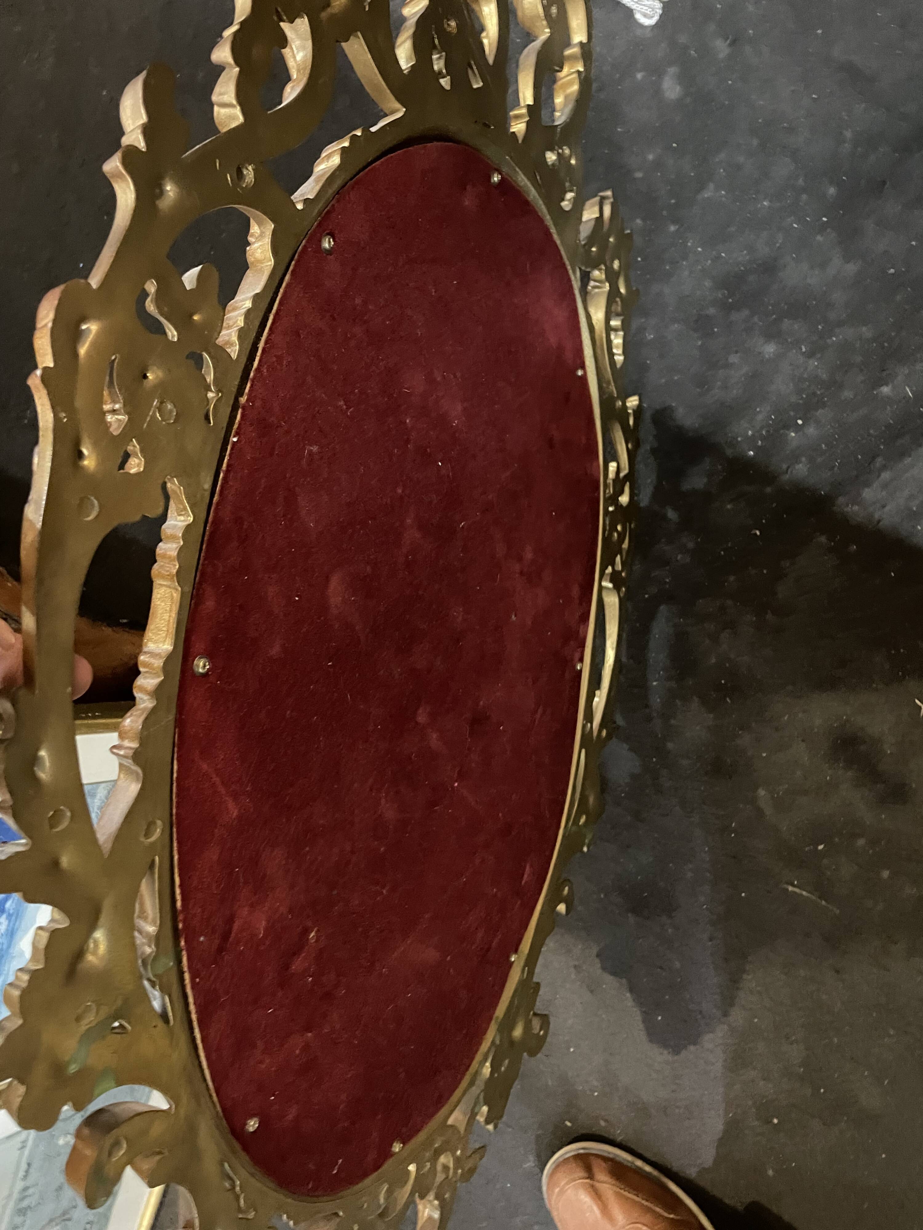 Golden oval mirror 83 x 54 cm