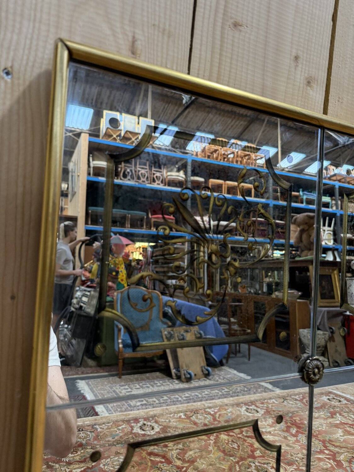 Large bistro mirror - Venetian Art Nouveau brasserie style