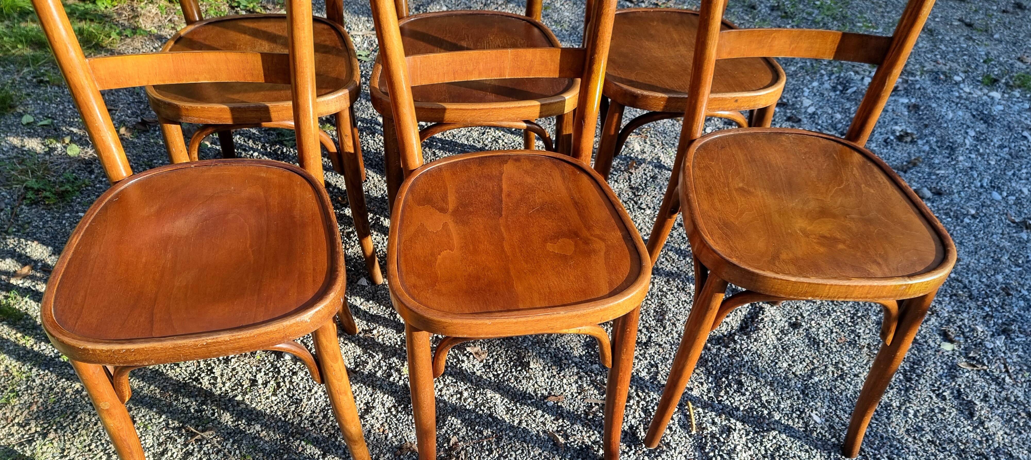 Lot of 6 Horgen-Glaris bistro chairs from the 40s