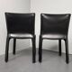Pair of Cab 412 chairs, saddle leather, by Mario Bellini for Cassina, Italy, 1970s