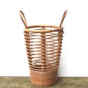 Umbrella stand with rattan and bamboo handles, 1970s