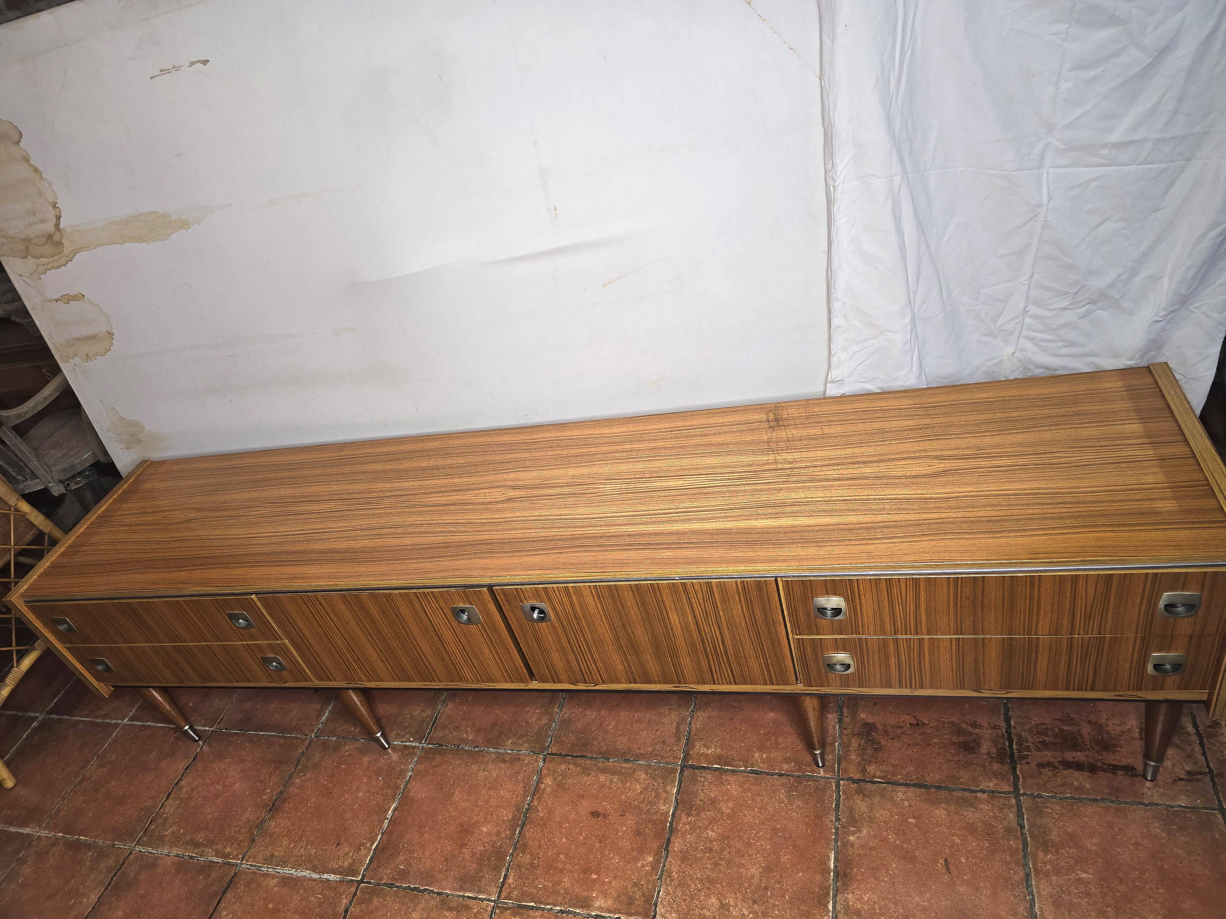 Scandinavian low sideboard from the 60s in teak