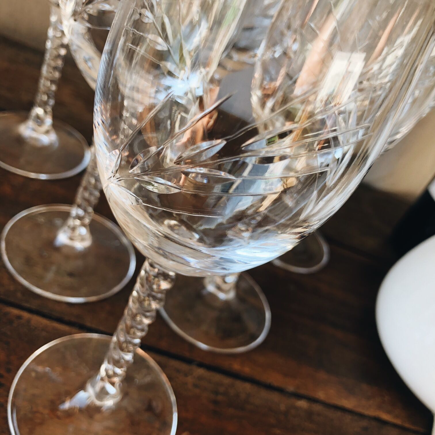 6 wine glasses in Cristal d'Arques model Épi Fleury