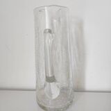 Pichet en verre  craquelé artisanal 24,5 cm