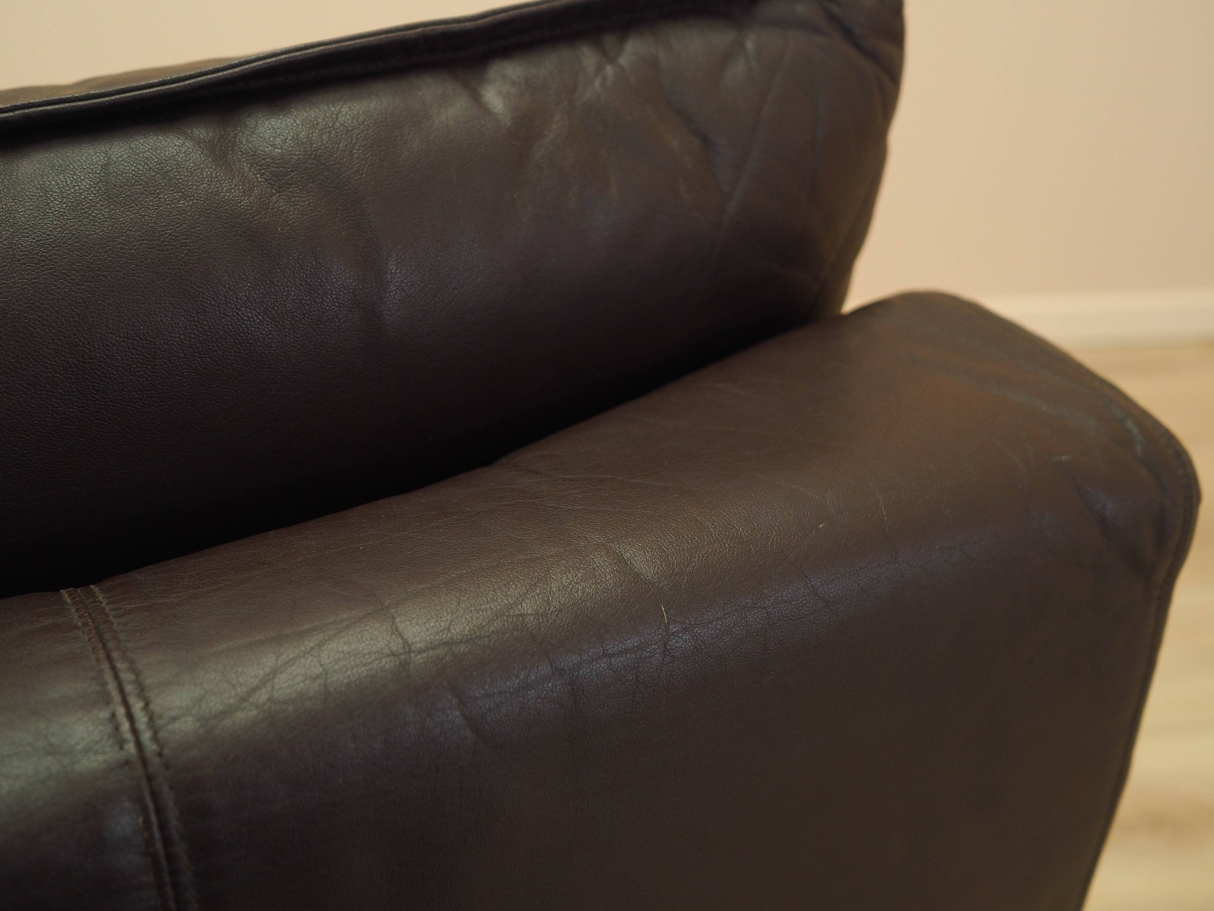 Brown leather armchair, Italian design, 1960s, production: Italy