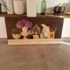 Oil painting on canvas flower and pot 100 x 50 cm