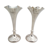 Pair of tulip vases flared collar late 19th century silver goldsmith punches