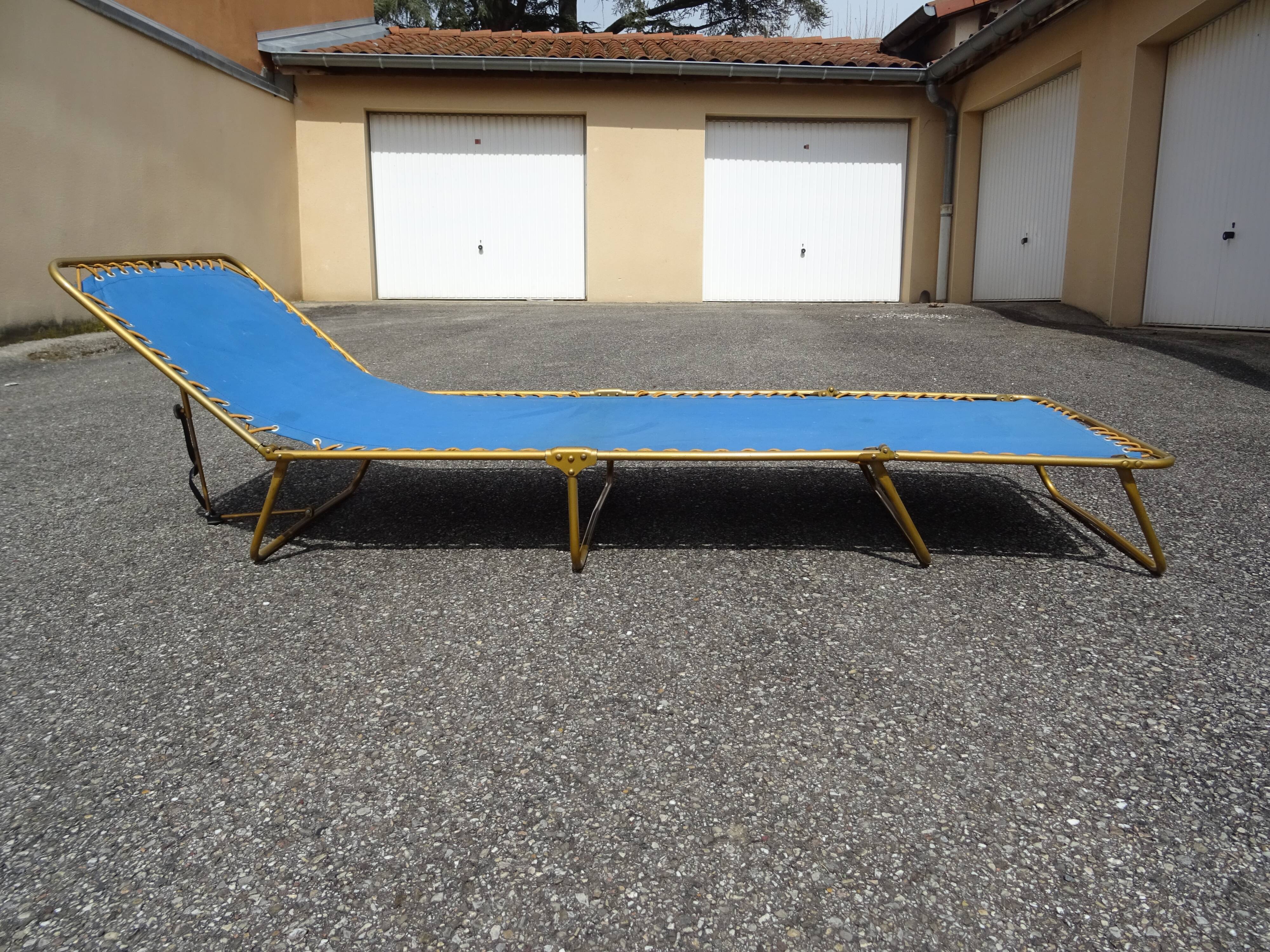 Relax lounger folding chaise longue Lafuma Chantazur vintage