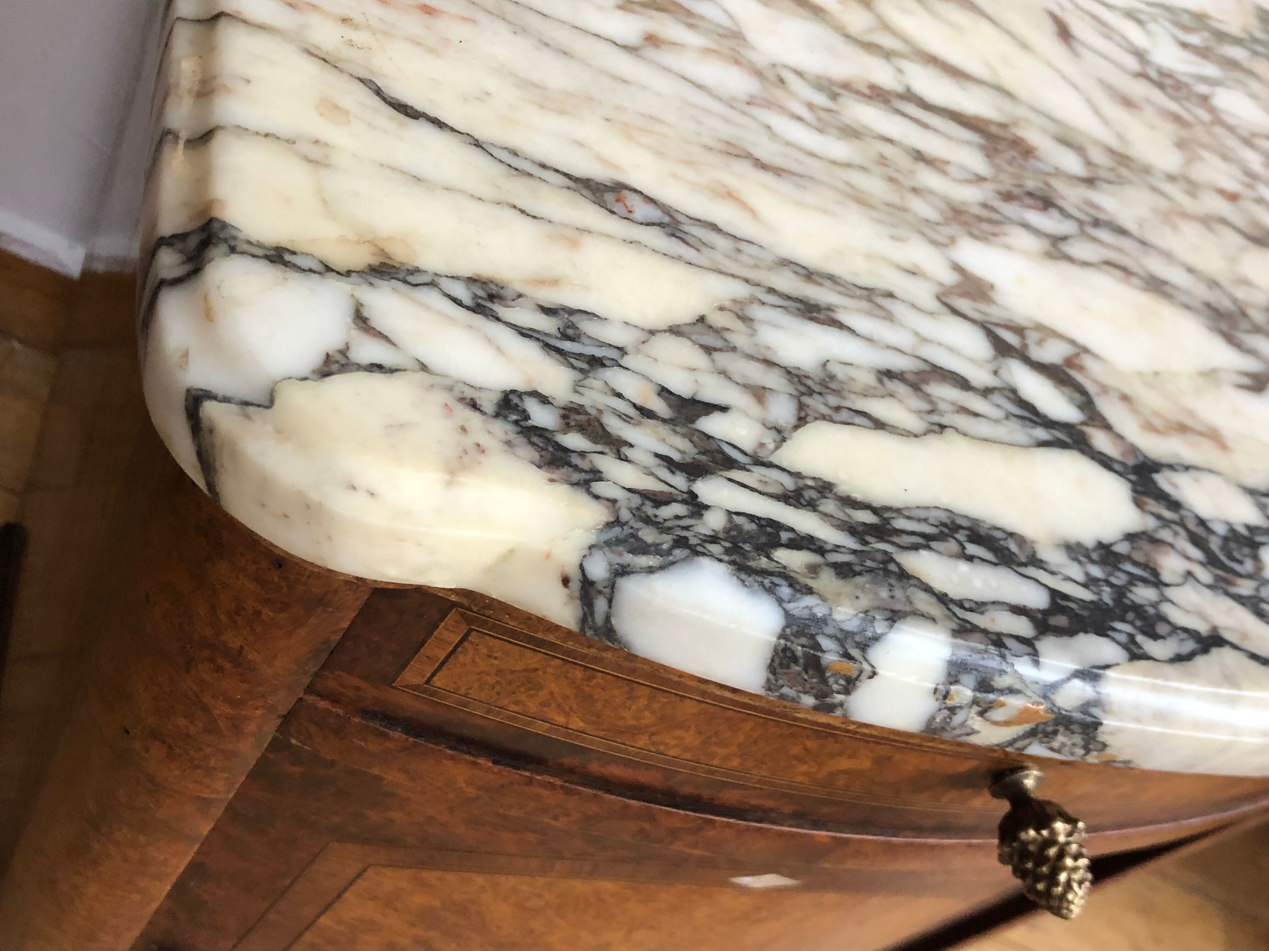 Marquetry bedside table