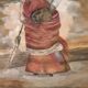 Large Framed Watercolor - An Elegant Woman - Signed 1900s