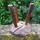 Raw wood tripod stool
