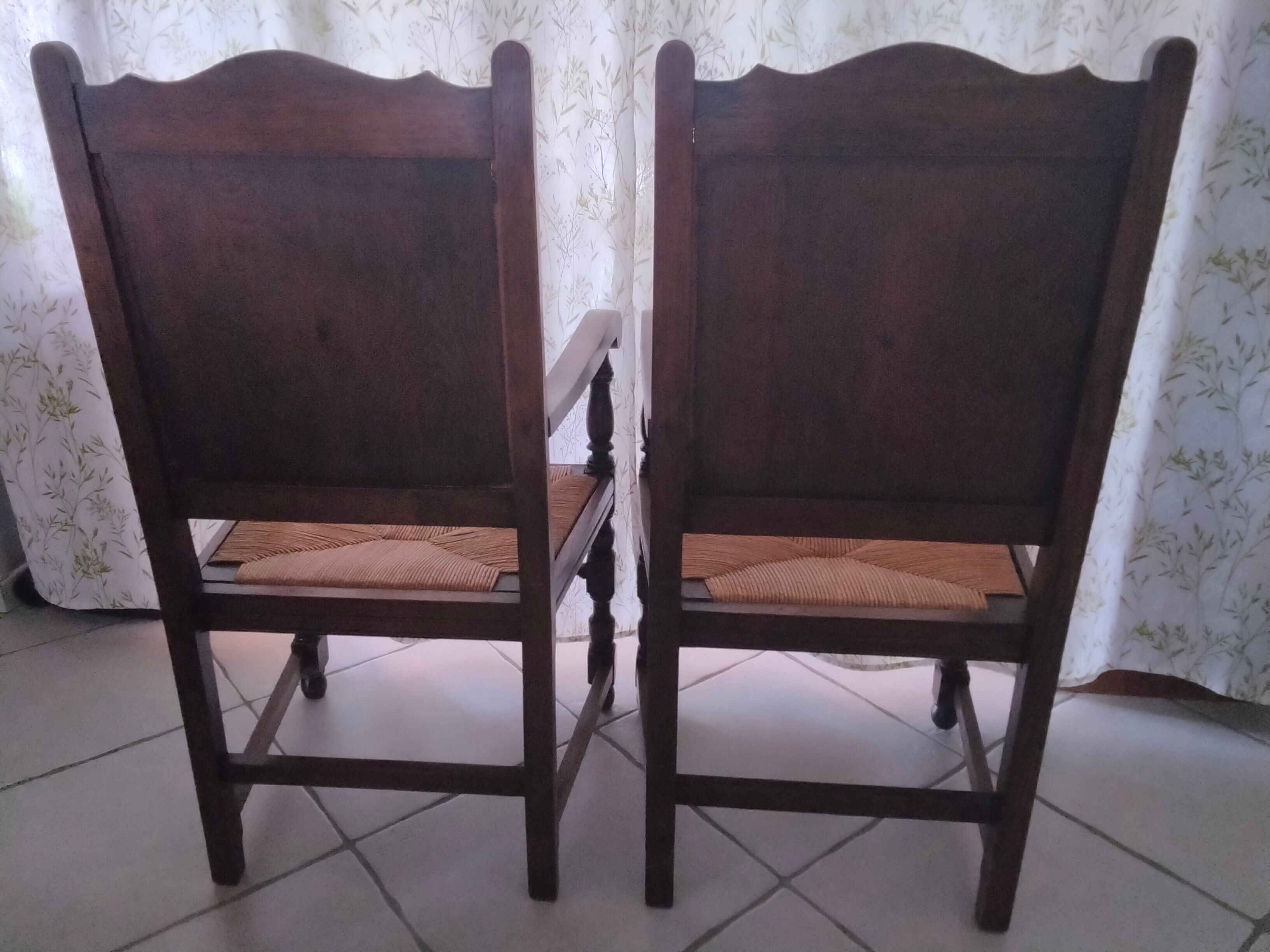 Paire de fauteuils néo basque