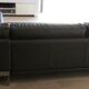 Grey leather corner sofa Roche Bobois, removable.