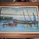 Animated marine scene – Oil on canvas signed V. Le T. (to be identified)