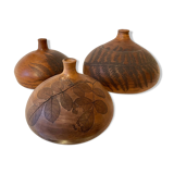 Terracotta vases with plant print