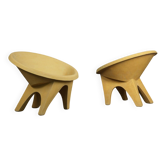 Rare pair of sculptural concrete lounge chairs, Italy, 1960s