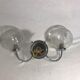 Apply double ball glass chrome metal stand 70s vintage
