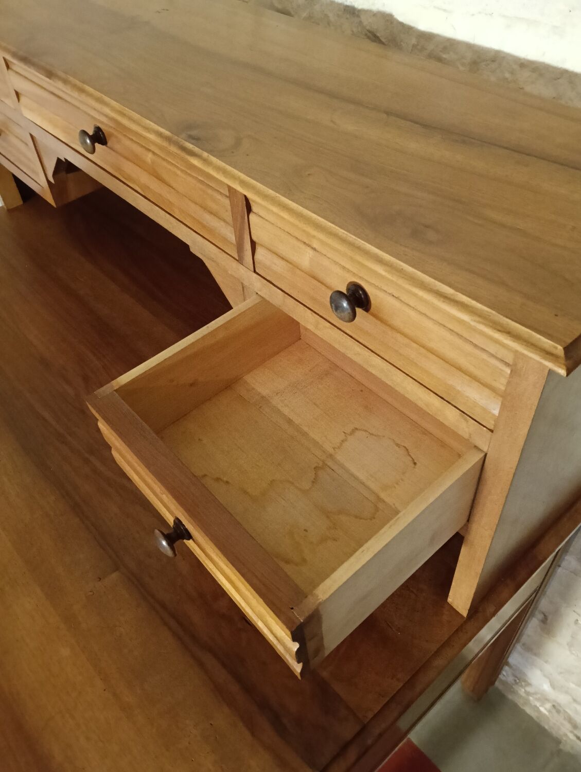 Solid walnut graduated desk