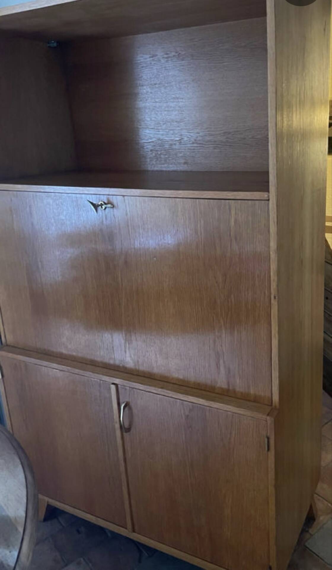 Very nice vintage wooden secretary, in a retro 60s/70s style, on