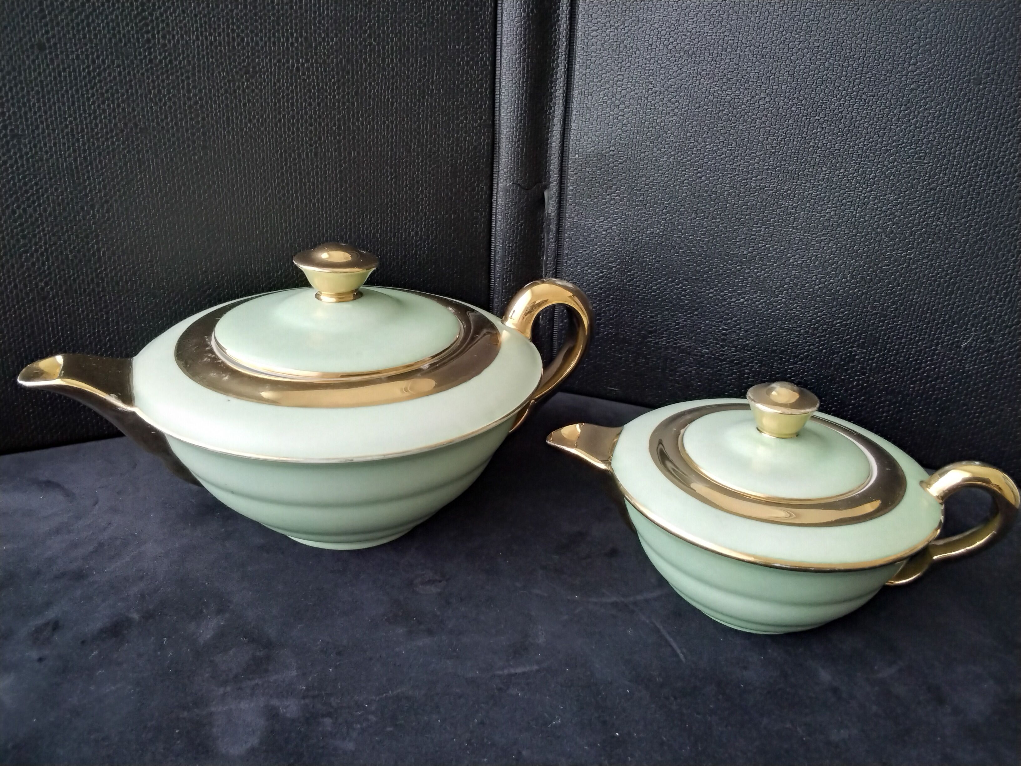 Pair of Limoges porcelain teapots