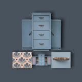 Asymmetrical Art Deco chest of drawers 1939