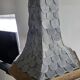 Monumental lamp with a dolphin in cast iron and lead scales - 110cm