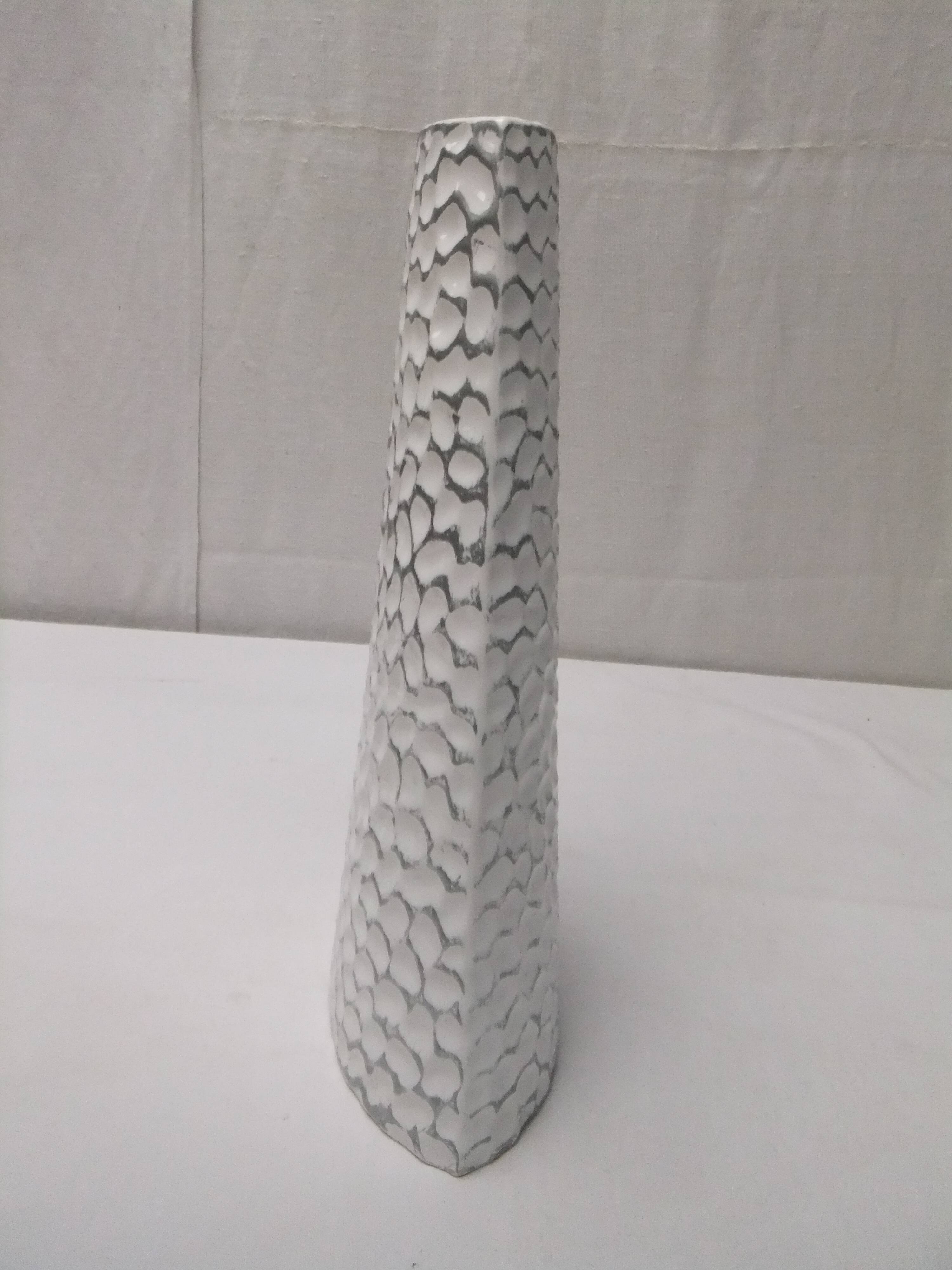 Antique ceramic slip vase signed numbered vintage