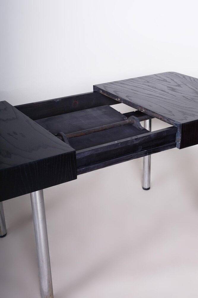 Czech Bauhaus Extendable Dining Table in Oak Veneer, 1930s