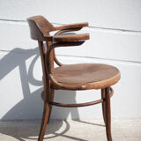 Curved wooden armchair Mundus vienna Austria, curved wooden chair, living room, bookcase, 20's