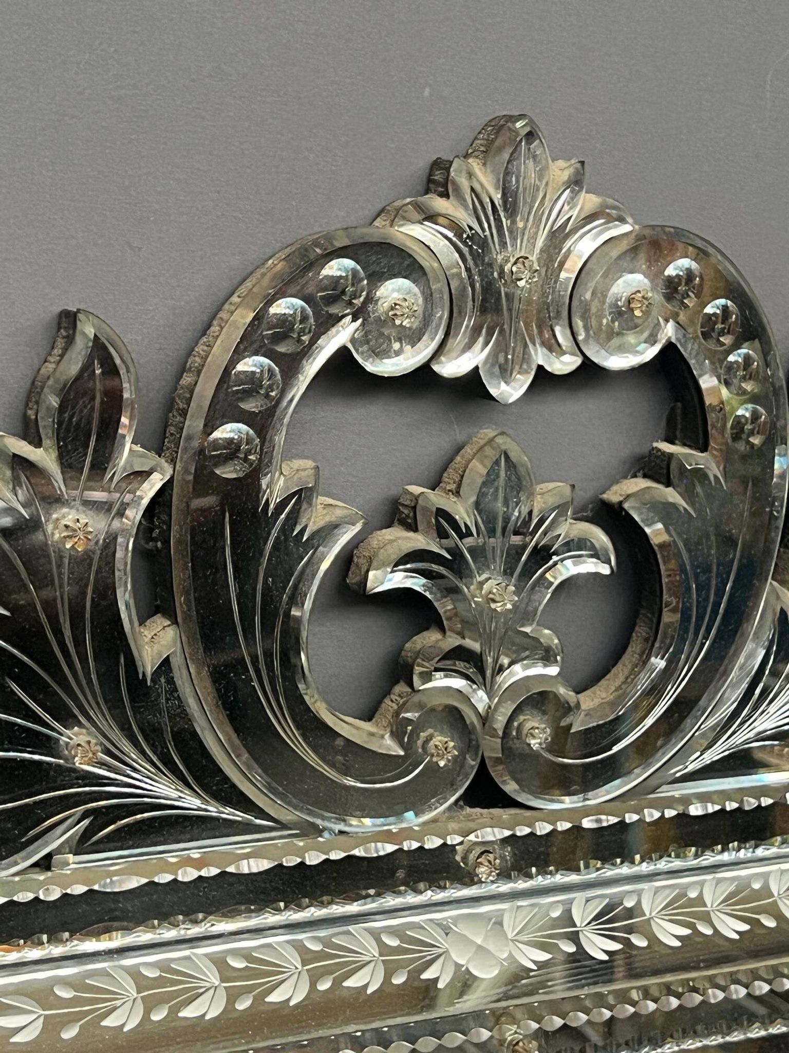 Antique Venetian mirror.