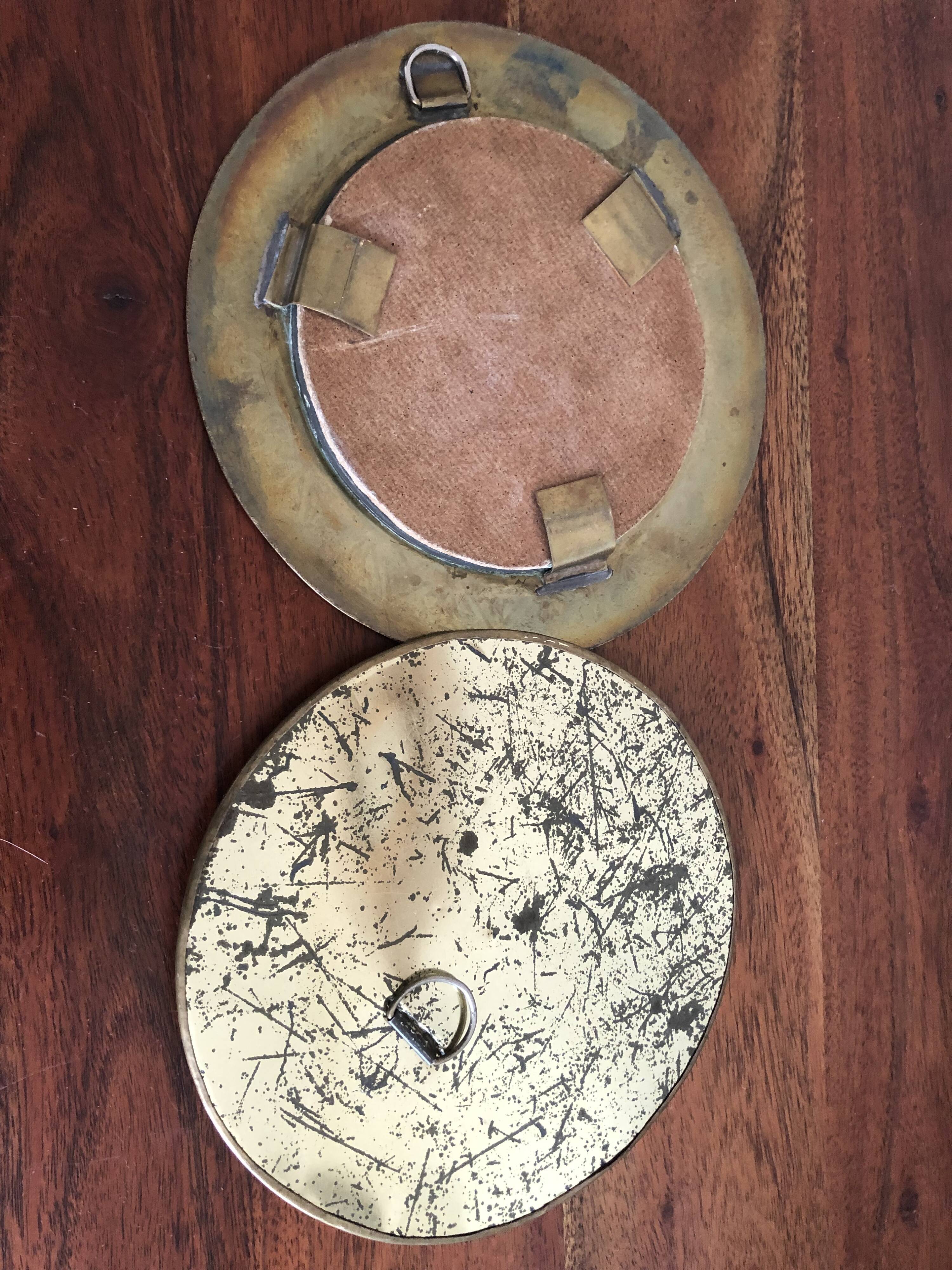 Lot of small round mirrors in oriental brass