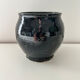 Navy blue stoneware pot