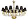 Contemporary Linear Chandelier in Transparent Murano Glass with Gold-Leaf