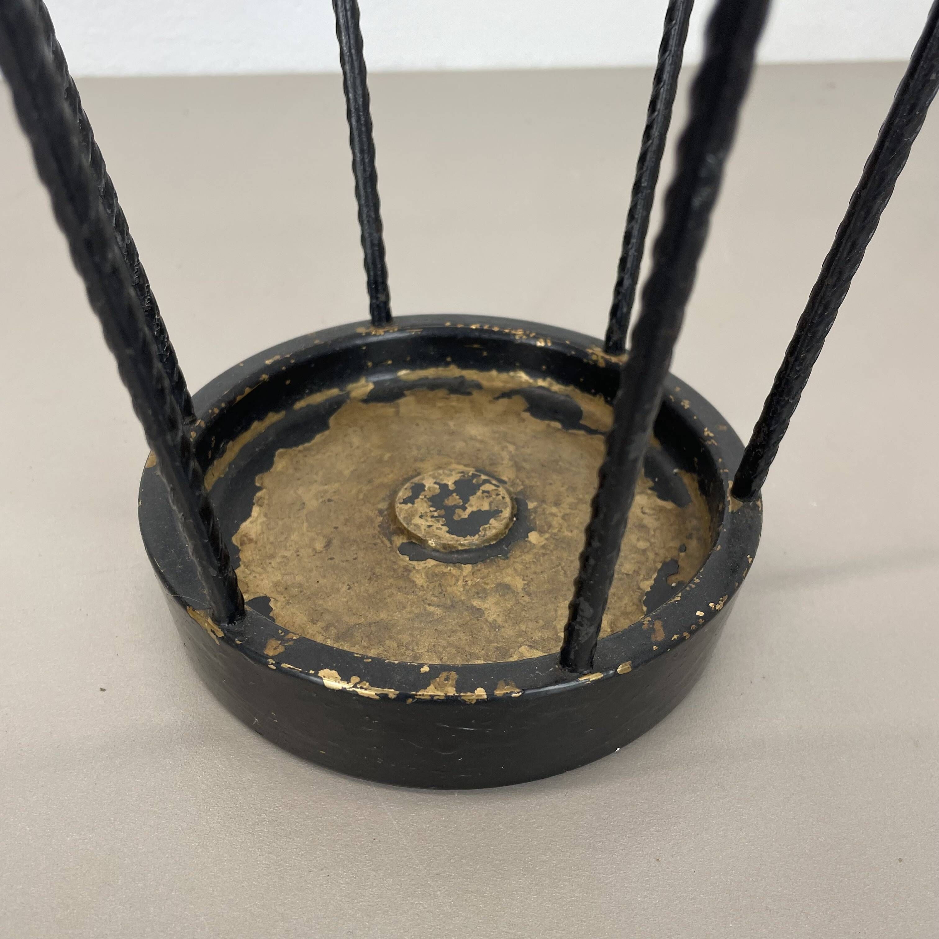 Midcentury Brass and metal BAUHAUS Style Umbrella Stand, France, 1950s
