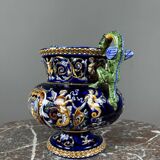 Gien earthenware vase with Renaissance decoration, 20th century.