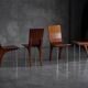 Postmodern Walnut Dining Chairs, Italy, 1980s