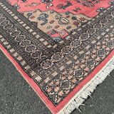 Tapis pakistanais rose fait main